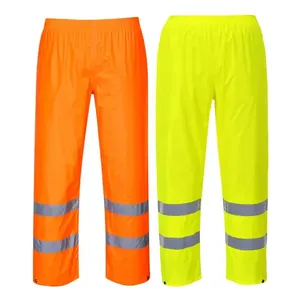 Pantalon de travail unisexe en polyester haute visibilité Pantalon de construction personnalisé avec bande réfléchissante Pantalon de travail de sécurité imperméable - Product Image 3