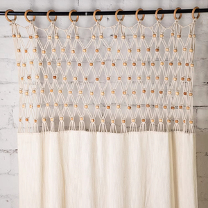 Vente en gros de rideaux en coton bohème macramé pour le salon, cerceaux en bois faits à la main pour anniversaire de Diwali - Product Image 3