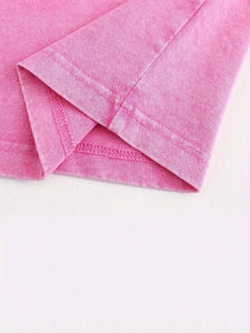 Camisetas ligeras y transpirables de algodón 100% para hombre, camiseta transpirable con patrón sólido de tendencia lavada al ácido - Product Image 3