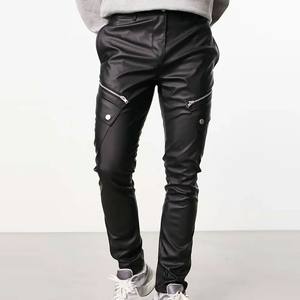 Pantalón de cuero cálido de invierno de peso pesado 2025, ropa de exterior de alta calidad, logotipo impreso personalizado, pantalón de cuero para hombre - Product Image 3