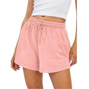 Nueva llegada moda ropa casual mujer cintura alta ropa deportiva pantalones cortos de algodón polar peso pesado gimnasio Casual señoras pantalones cortos - Product Image 2