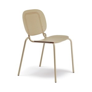 Stackable Outdoor Metal <b>Chair</b> with Perforated Steel Seat and Back, Galvanized Powder Coated Frame for Restaurant Cafe Terrace - Product Image 2