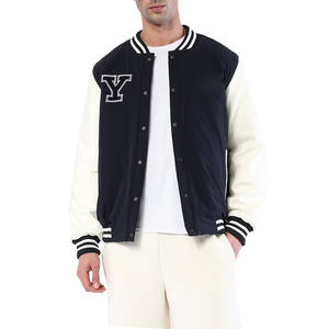 Veste universitaire classique pour homme avec tissu en mélange de laine, manches contrastées et détails brodés pour un style athlétique intemporel - Product Image 1