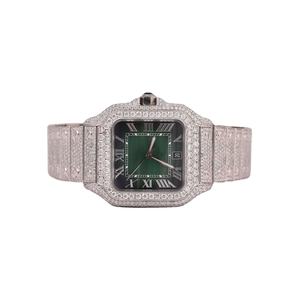 Reloj Mecánico Automático de Lujo con Moissanita para Hombre y Mujer, Diamante Radiante, Acero Inoxidable, Cristal de Zafiro, Caja Cuadrada Clásica con Incrustaciones - Product Image 6