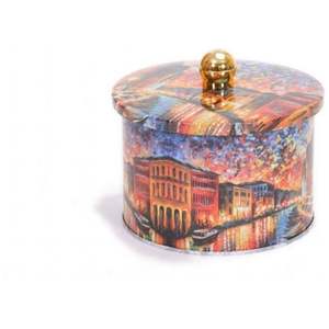 Kontensan EF14103 - Recipiente Redondo Metálico de 1.3L con Asa de Perilla, 140x100mm, Colección Afremov River - Product Image 3