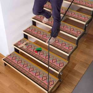Alfombra con Estampado de Flores: Diseño Kilim Moderno para Escaleras Fáciles de Limpiar, Goblen - Product Image 4