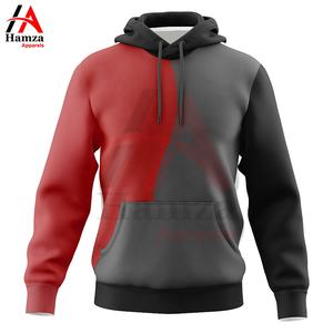 Sweats à capuche color-block élégants pour hommes et femmes en bleu gris, 100% coton molletonné, 280 GSM, respirant, col à cordon réglable - Product Image 2