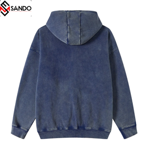 Sudadera de gran tamaño para hombre, Jersey recortado con capucha, manga larga, entrenamiento, cuello redondo, Sudadera con capucha, logotipo personalizado, técnicas lavadas transpirables - Product Image 6