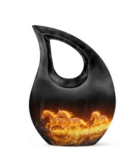 Urne funéraire en métal en forme de cheval pour cendres humaines, style américain, taille et design personnalisables, urne de crémation pour adulte, capacité de 200 pouces cubes, sur mesure - Product Image 1