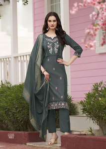 Nueva colección Heavy Viscose Assam Silk Fancy Kurti con Bottom Dupatta Set Ropa étnica perfecta al mejor precio al por mayor - Product Image 2