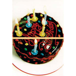 Puzzle de carte postale Joyeux Anniversaire, ensemble de décoration de fête amusant avec image de gâteau - Product Image 1