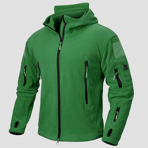 Regular length with zipper closure printed Silk Screen Printing Casual Winter Jacket Men tactical <b>fleece</b> Outdoor Jacket Zipper - Product Image 2