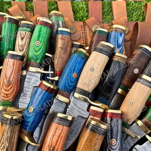 Cuchillo de Caza de Hoja Fija de Alta Calidad al por Mayor, Cuchillos de Caza de Acero de Damasco, Cuchillos de Camping con Mangos Personalizados para Minoristas - Product Image 3