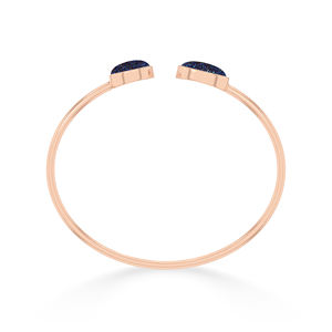 18K Rose Gold Plated High Finish Trendy Adjustable Druzy Twister <b>Bracelet</b> Oval Cab Bezel Setting Handmade Unisex Jewelry - Product Image 3