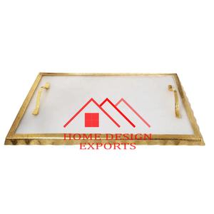 Plateau en marbre avec bol de service en métal à 6 sections pour centres de table Best-seller - Product Image 3