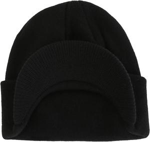 Black Men's Winter Beanie Hat with Brim Warm Double Knit Cuff Beanie <b>Cap</b> Breathable Custom Fashion Cheap Price OEM 2025 - Product Image 5