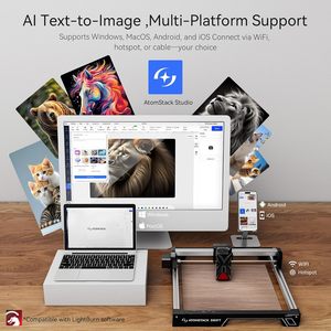 ATOMSTACK Swift - Grabador Láser <span class=keywords><strong>de</strong></span> 12 W, Cortador Láser, Máquina <span class=keywords><strong>de</strong></span> Grabado Láser <span class=keywords><strong>CNC</strong></span> para Madera, Metal, Acrílico Oscuro, Vidrio y Cuero - Product Image 5