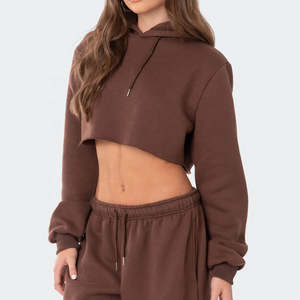 เสื้อครอปฮู้ดดี้ผู้หญิงสไตล์หรู ขายดี ผ้าไม่ยับ คุณภาพสูง ราคาสมเหตุสมผล แขนยาว - Product Image 3