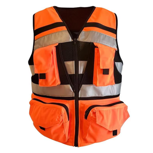 2024 nuevo Hi Vis ropa de trabajo reflectante chaleco de seguridad chaqueta de seguridad de malla de algodón con logotipo personalizado OEM Color sólido - Product Image 2