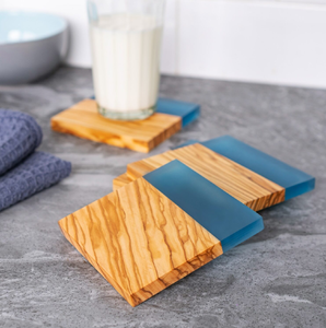 Posavasos de madera de resina epoxi, diseño superior y posavasos de barra para bebidas, posavasos modernos para accesorios de Bar - Product Image 1