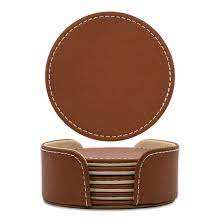 Dessous de verre en cuir véritable fait à la main tasse à café tapis vaisselle accessoires pour la maison boisson la plus exigeante pas cher prix décor de Table - Product Image 4