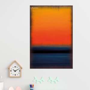 Toile imprimée : Art mural abstrait coucher de soleil océanique moderne côtier, TOILE ENROBÉE - Product Image 1