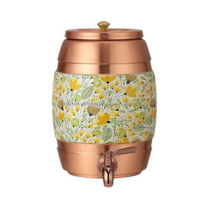 Classy Look Printed Floral Design Pure Copper <b>Water</b> Tank Customized Size & Shape <b>Water</b> Pot At Best Price From Trusted Supplier - Product Image 1