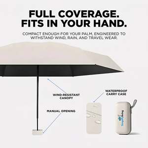 Compact Minimalist Design <b>Automatic</b> Travel <b>Umbrella</b> 8K Semi-<b>Automatic</b> 3-Folding Rain Protection with Case - Product Image 2