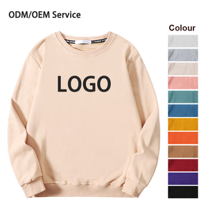 Sudaderas de cuello redondo de algodón de alta calidad con logotipo personalizado, sudaderas informales de cuello redondo de gran tamaño con manga larga y hombros caídos - Product Image 3