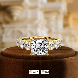 Anillo de Compromiso con Diamante de Laboratorio con Corte Princesa de 1 Quilate, Anillo de Boda de Oro Blanco Sólido de 14k, Anillo con Diamante Certificado por IGI - Product Image 3