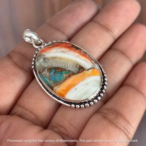 High Quality Silver Plated Necklace Pendants Oyster Turquoise Bezel Trendy Mix Shapes Wedding Crystal <b>Charms</b> Fashion - Product Image 2