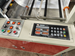 Máquina DFR600 para Fabricar Bolsas Tipo Camiseta de Plástico PE con Termosellado, Corte en Caliente y Sellado Inferior - Product Image 6