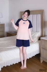 Conjunto de ropa de maternidad de algodón suave, elástico en 4 direcciones, transpirable y absorbente del sudor con estampado afilado, ropa informal B642 - Product Image 4