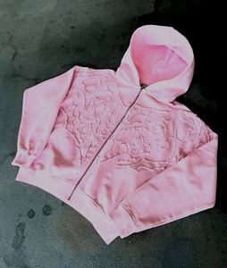 Sudadera con Capucha Extra Grande y Elegante para Hombre Cotom, Estilo Unisex, Lavado Ácido, Estampado y Bordado, Cierre de Cremallera, Estilo Urbano para Otoño - Product Image 4
