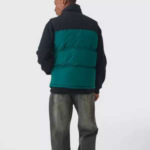 Chaqueta Impermeable Acolchada con Cuello Alto de Lona Estampada con Logotipo Personalizado al por Mayor para Hombre, Invierno, con Bolsillos - Product Image 6