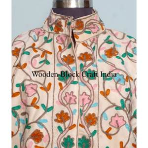 Chaqueta de Terciopelo Hermosa con Diseño Floral Bordado para Mujer, Chaqueta Suzani para Fiesta - Product Image 6