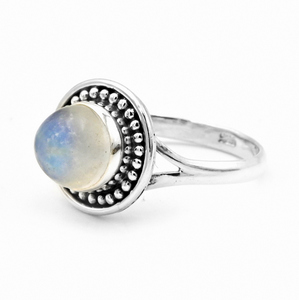 แหวนเงินแท้ทำด้วยมือดีไซน์แบบ925แหวนสวยงามเครื่องประดับแฟชั่นระดับไฮเอนด์ตามธรรมชาติสีรุ้ง - Product Image 2