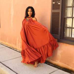 ชุดเดรสแฟชั่นแขนกุดคอกลมสำหรับผู้หญิง,ชุดเดรสยาวสีดำไซส์ใหญ่พิเศษแบบลำลองสำหรับสุภาพสตรี - Product Image 6