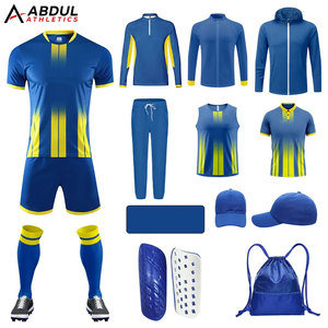 ชุดฟุตบอลแบบกำหนดเอง เสื้อและกางเกงขาสั้น ชุดยูนิฟอร์มทีม ชุดฝึกซ้อมฟุตบอลที่สวมใส่สบายสำหรับการแข่งขันและการฝึกซ้อม - Product Image 1