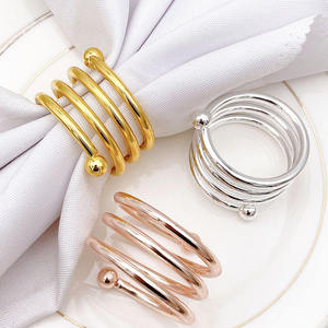Anneaux de serviette classiques en aluminium de qualité supérieure, écologiques, accessoires de table durables pour hôtels, restaurants, fêtes, repas en famille, en vrac - Product Image 2