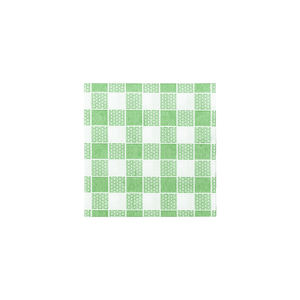 Tovaglioli Bianchi 20x20cm con Stampa Vichy Verde, 100 Pezzi, 30 Confezioni, B2B - Product Image 1