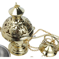 Ensemble de brûleur d'encens suspendu en laiton de qualité supérieure, de classe supérieure, avec cuillère, compatible avec l'encens indien pour l'aromathérapie spirituelle à domicile