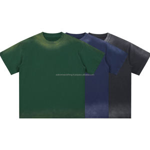 T-shirt en jersey de coton épais pour homme Sialverse, délavé vintage, effet soleil, coupe ample, qualité supérieure, vêtements décontractés pour homme, streetwear - Product Image 1