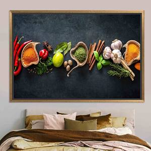 Impresión en Lienzo Spice Art: Elegante Decoración de Pared para Cocina, Lienzo con Marco Dorado - Product Image 1