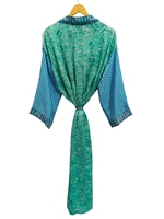 Robe de luxe en soie patchwork Kimono Robe Bikini Cover Up Night Wear Robe longue, Kimono sari indien vintage en soie recyclée fait à la main,