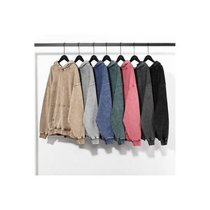 Pull-over à capuche surdimensionné du fabricant personnalisé respirant 100% coton épais Streetwear lavé à l'acide Hoodies pour hommes - Product Image 6