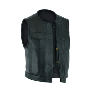 Nouveauté 100% Top haute qualité hommes en cuir gilet dernière conception vélo en cuir gilet pour hommes mode classique gilet pour hommes - Product Image 2