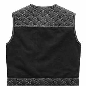 Chaleco de cuero genuino transpirable para hombre, ropa exterior de invierno de estilo informal, con decoración de botones de tela tejida - Product Image 2