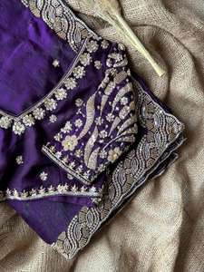 Saree en soie pour femmes de créateur et Lahnga Choli dernière collection pour les fêtes mariages arrivée en ligne de la mode pakistanaise indienne - Product Image 3