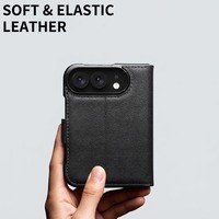 Étui de téléphone fin et léger en cuir PU et PC résistant aux chocs pour iPhone Duo